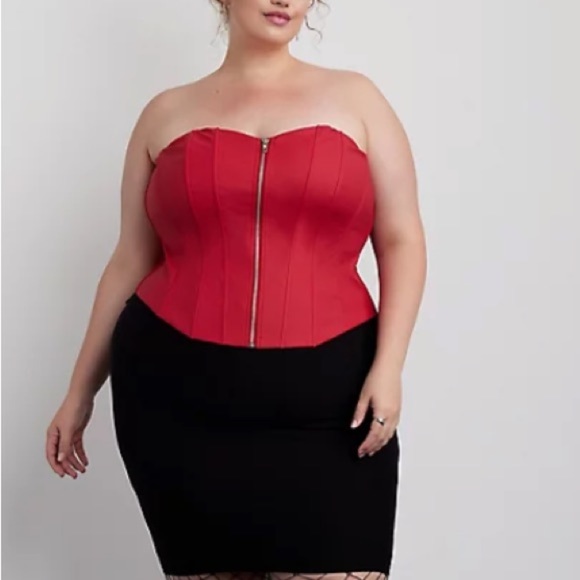 torrid Tops - TORRID LIGHTWEIGHT PONTE ZIP FRONT CORSET - HALLOWEEN